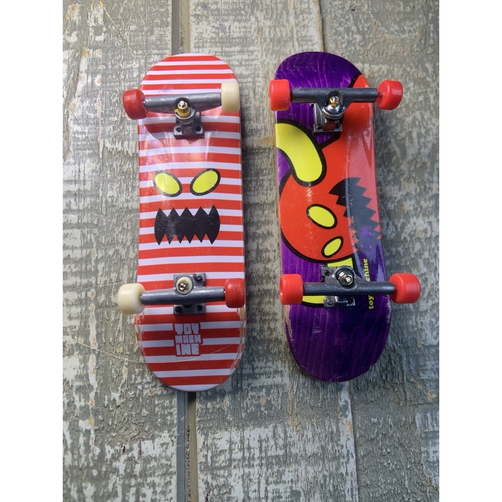 Tech Deck Toy Machine Skateboards Lot Of 2 Fingerboards Red Monster Graphics